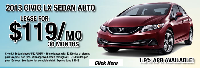 Great Lease offers on the Civic