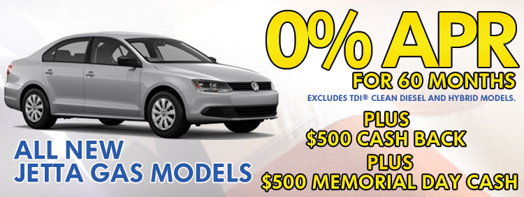 All new Jetta Gas Models - 0% APR for 60 Mos!